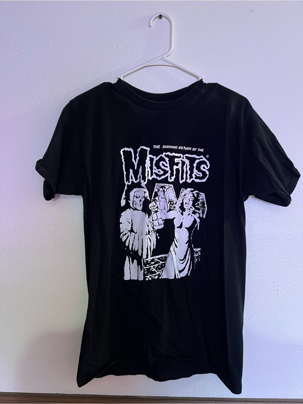 Gildan Black Tee with White Graphic